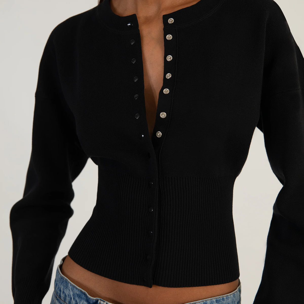 Weekend Knit Cardigan Black – Annabel